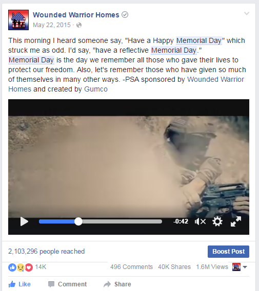 facebook video post