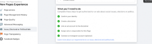 how to create disclaimer for facebook page