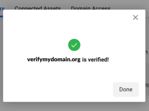 domain is verified
