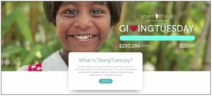 Giving tuesday landing page