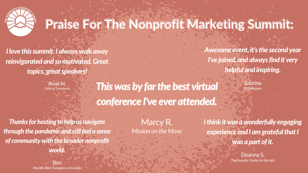 Nonprofit Marketing Summit Praise