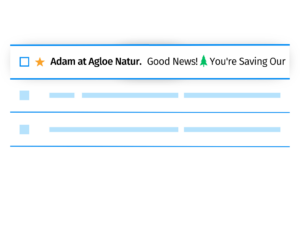 An email from Adam at Agloe Nature Center begins with the phrase “Good News!” It’s a great example of the kind of uplifting email subject line that helps improve email open rates.