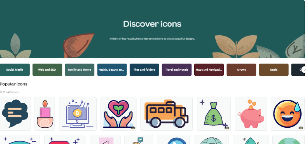 canva discovery icons page