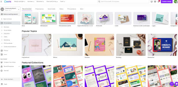 canva template library